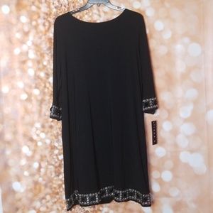 Black Shift Dress with Embroidery size 20W